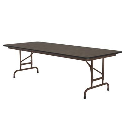 Correll PCA3060P-01 72" Rectangular Folding Table w/ Walnut Plywood Top, 29"H, Black