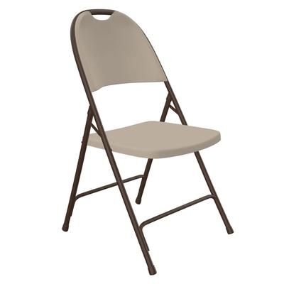 Correll RC350-24 Heavy Duty Injection Molded Folding Chair - Brown Frame, Mocha, Mocha w/Brown Frame