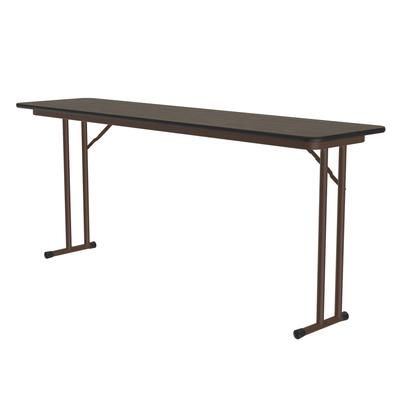 Correll ST1896PX-01 96" Rectangular Folding Seminar Table w/ Walnut Top, 29"H