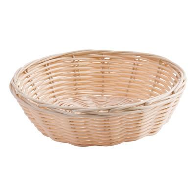 Tablecraft 1177W Handwoven Basket, 7 x 2", Polypropylene Cord, Round, Beige, 1 Dozen