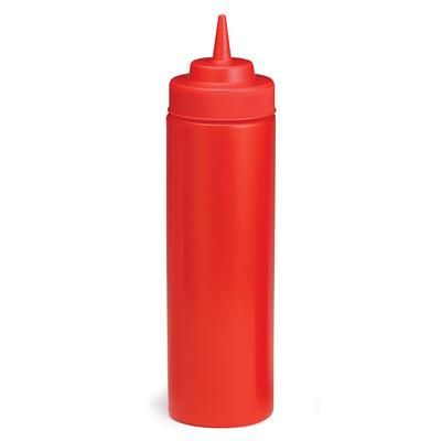 Tablecraft 12463K Wide Mouth Squeeze Dispenser, 24 oz, Polyethylene, Red Cap