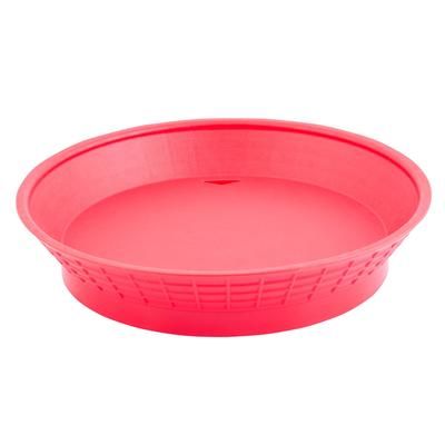 Tablecraft 157510R 10 1/2" Round Platter Basket w/ Base, Polypropylene, Red, 1 Dozen