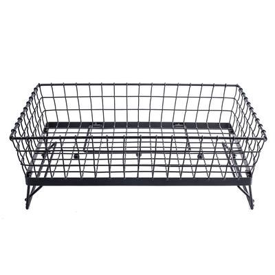 Tablecraft GMT21125 Full-Size Adjustable Wire Serving Basket, 21" x 12" x 5", Black