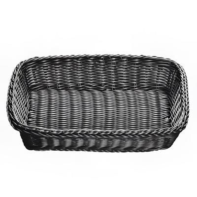 Tablecraft M2489 Rectangular Basket, 16 x 11 3/4x 3 1/2", Polypropylene Cord, Black
