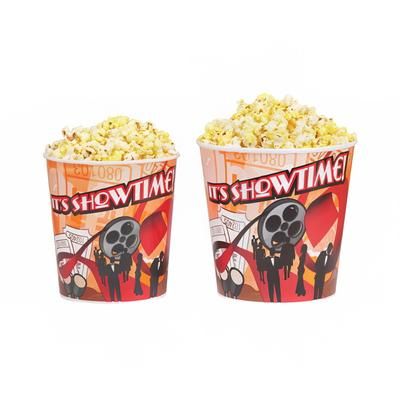 Gold Medal 2230T 130 oz Showtime Design Disposable Popcorn Cups, 300/Case, 130 Ounce, Multi-Colored