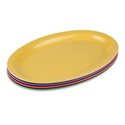 GET OP-612-MIX 11 3/4" x 8 1/4" Oval Supermel Platter - Melamine, Assorted Colors, 2 Dozen