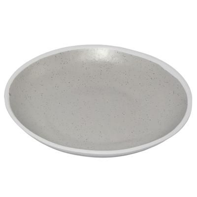 GET P-100-DVG 1 qt Round Melamine Soup Plate, Dove Gray w/ White Trim