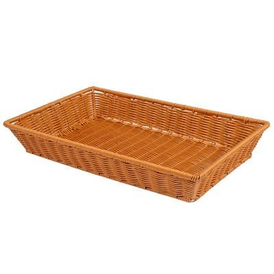 GET WB-1552-HY Rectangular Bread Basket, 21" x 12 3/4", Polypropylene, Honey, Brown