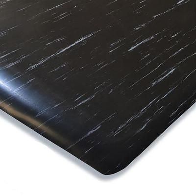 Cactus Mat 1075M-23 C Cushion Comfort Mat - 2' x 3', Vinyl, Marbled Black, 1/2" Thick