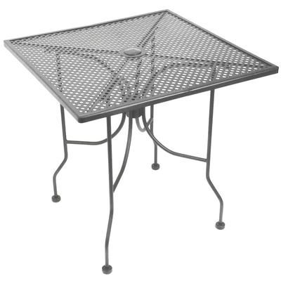 American Tables & Seating ALM3636-GRY 36" Square Outdoor Table w/ Umbrella Hole - Aluminum, Dark Gray