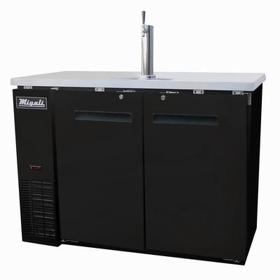 Migali C-DD48-2-HC 48 3/4" Kegerator Commercial Beer Dispenser w/ 2 Keg Capacity - 2 Column, Black, 115v