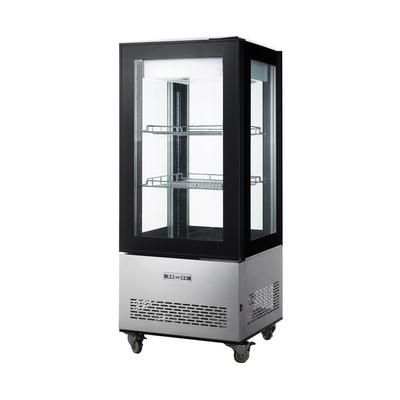 Omcan 44471 25 3/5" Full Service Bakery Display Case w/ Straight Glass - 3 Levels, 110v, Silver