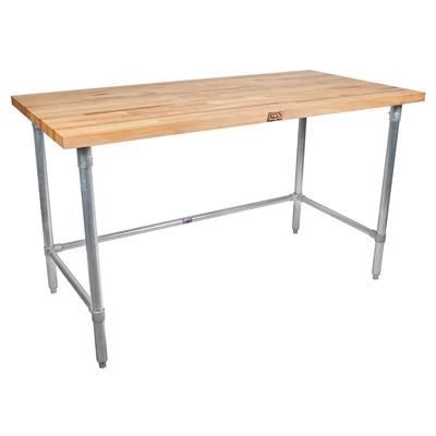 John Boos JNB10 Hard Rock Maple Work Table, Galvanized Legs, 30 x 72 x 36" H, Steel / Maple