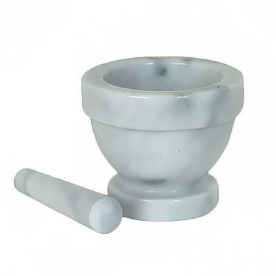 Thunder Group MRGR003 3" Mortar and Pestle, Marble, Gray