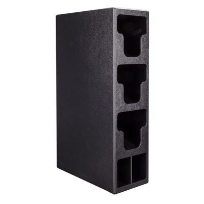 Dispense-Rite TLO-3BT Lid & Straw Organizer, 3 Lid Sections, Black Polystyrene
