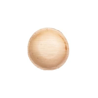 VerTerra 01-01-10B 3 oz Disposable Palm Leaf Bowl, 3.5" Diameter, Compostable, Beige