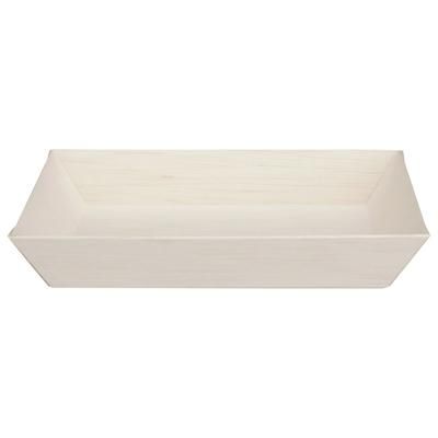 VerTerra TG-DE-5X7 Disposable Serving Tray w/ Fixed Sides - 5" x 7", Balsa Wood/Rice Paper, Beige