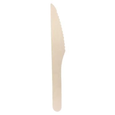 VerTerra VT-E2-MK 7" Disposable Wooden Knife, Medium Weight, Beige