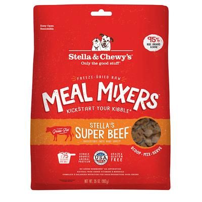 Freeze Dried Raw Super Beef Meal Mixer High Protein Dry Dog Food Topper, 35 oz.