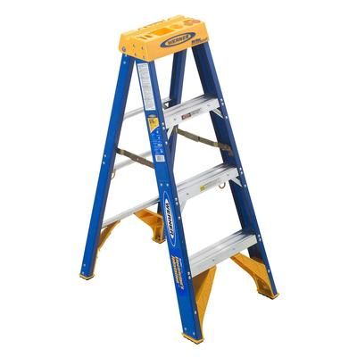 Werner Type IAA Fiberglass Electricians Step Ladder (375 lb. Load Capacity)