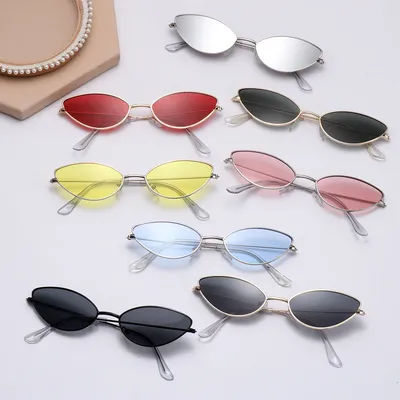 Lunettes de soleil œil de chat vintage pour femmes, petites lunettes de soleil rétro, nuances UV400, noir, rouge, rose, mignon, sexy