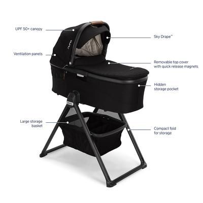 Nuna DEMI Grow Bassinet + Stand - Caviar