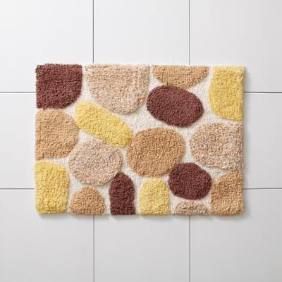Pebbles Bath Mat by BrylaneHome in Cocoa Almond Gold (Size 22X54 RECT)