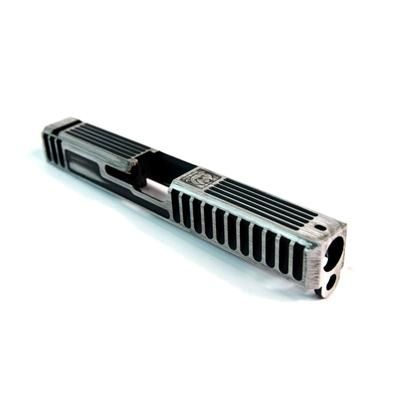 Gun Cuts Bulldog Slide for Glock 17 Optic Cut Battleworn White GC-G17-BUL-SWHBW-RMR