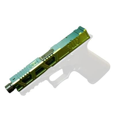 Gun Cuts Cyberpunk Slide for Glock 19 Optic Cut Radioactive Green GC-G19-CYB-RGR-RMR