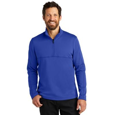 Port Authority F804 Smooth Fleece 1/4-Zip T-Shirt in True Royal Blue size XS | Polyester