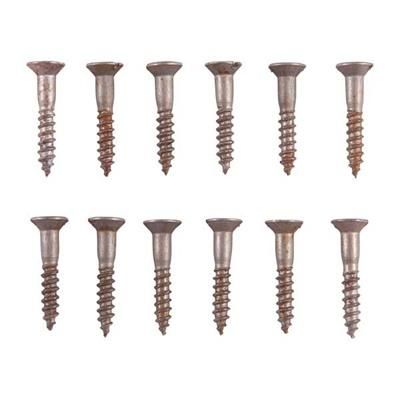 Brownells Unplated Steel Flat Head Wood Screw Kit - 4x5/8" Steel Flat Head Wood Screws Blued 12 Pack