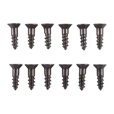 Brownells Unplated Steel Flat Head Wood Screw Kit - 8x5/8" Steel Flat Head Wood Screws Blued 12 Pack