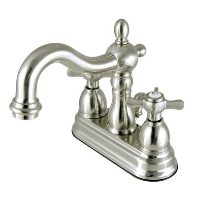 Kingston Brass KB1608BEX 4 in. Centerset Bathroom Faucet, Brushed Nickel - Kingston Brass KB1608BEX