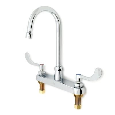 Zurn Industries Z871B4-XL-3F Deck Mount Lavatory Faucet w/ 0.5 Spray Outlet - 5 3/8" Gooseneck Spout, Chrome