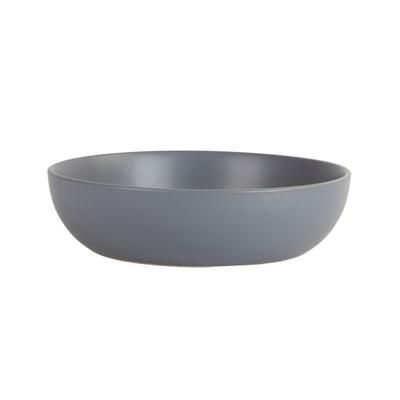 10 Strawberry Street WM-6-CHAR-2 48 oz Round Wazee Matte Serving Bowl - Stoneware, Charcoal, Gray