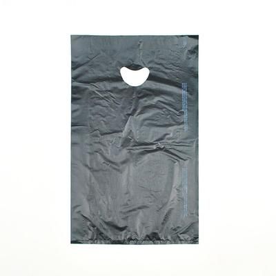 LK Packaging CH21BK Merchandise Bag w/ Handle - 13" x 21", 0.7 mil HDPE, Black, Case of 500