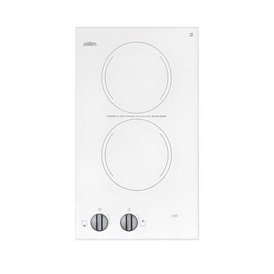 Summit CR2220WHE Built In Induction Stove w/ 2-Zones - 230v/60Hz, White, 2 Burners, 115v