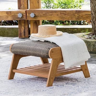 Judah Teak Outdoor Adirondack Outdoor Ottoman - Grandin Road