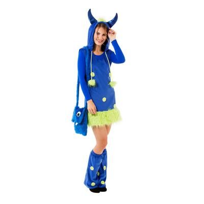 Déguisement de monstre pour femmes, bleu/vert