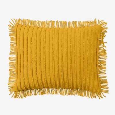 Chenille Sham by BrylaneHome in Yellow (Size KING) Pillow