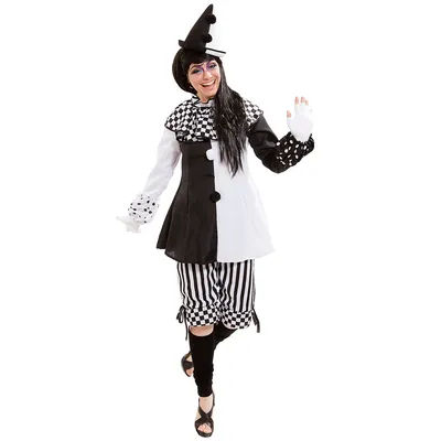 Déguisement "arlequin" pour femmes, noir/blanc