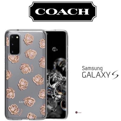 Coach Accessories | Coach Signature Pink Floral Peony Rose Gold Glitter Samsung Galaxy S20 Hard Case | Color: Pink | Size: Os