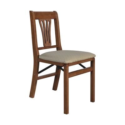 Urn Back Wood Folding Chairs, Set Of 2 by Stakmore in Cherry