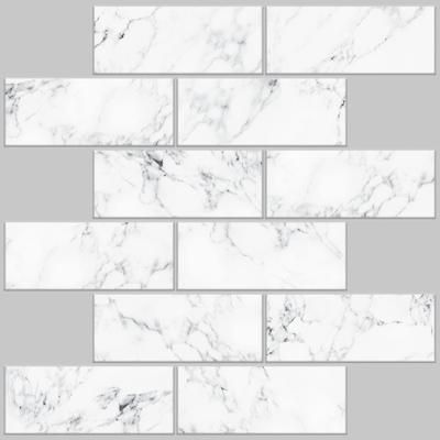 Peel And Stick Sticktiles by RoomMates in Subway Carrara Marble