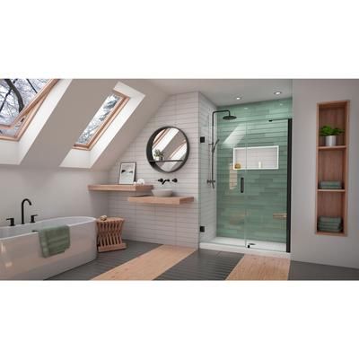 Dreamline DreamLine Unidoor-LS 48-49 inch W x 72 inch H Frameless Hinged Shower Door with L-Bar in Matte Black SHDR-2048723-09