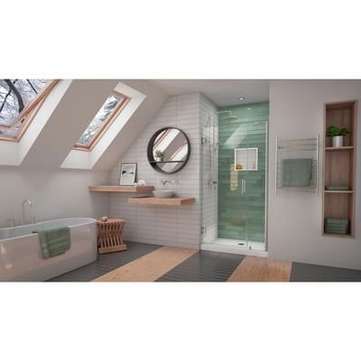 Dreamline DreamLine Unidoor-LS 40 - 41 inch W x 72 inch H Frameless Hinged Shower Door in Brushed Nickel SHDR-2040722-04