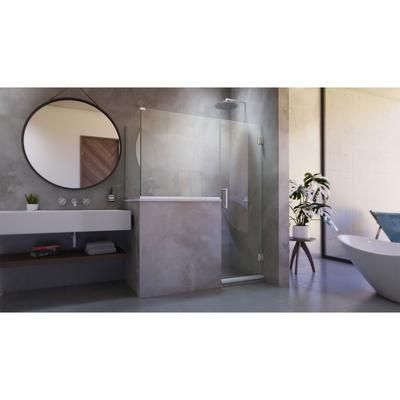 Dreamline DreamLine Unidoor Plus 58 inch W x 36 3/8 inch D x 72 inch H Frameless Hinged Shower Enclosure in Brushed Nickel SHEN-2428303436-04