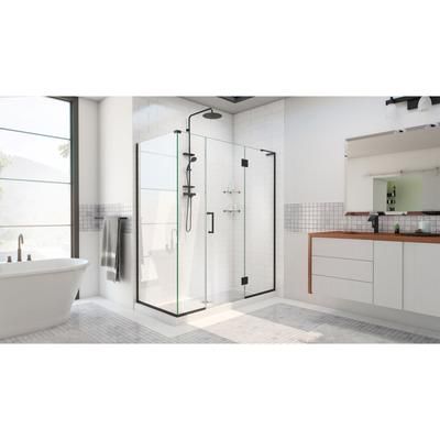 Dreamline DreamLine Unidoor-X 64 1/2 inch W x 34 3/8 inch D x 72 inch H Frameless Hinged Shower Enclosure in Matte Black E32614534R-09