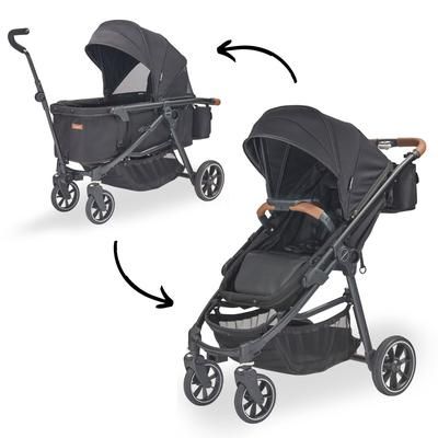 Larktale Crossover (2 Seater) Convertible Stroller Wagon - Byron Black