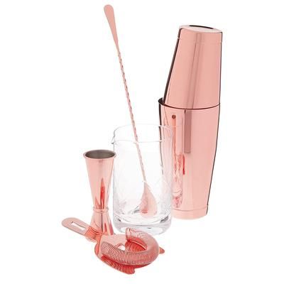 Barfly M37131CP 5-Piece Cocktail Mixing Set - Copper, Pink